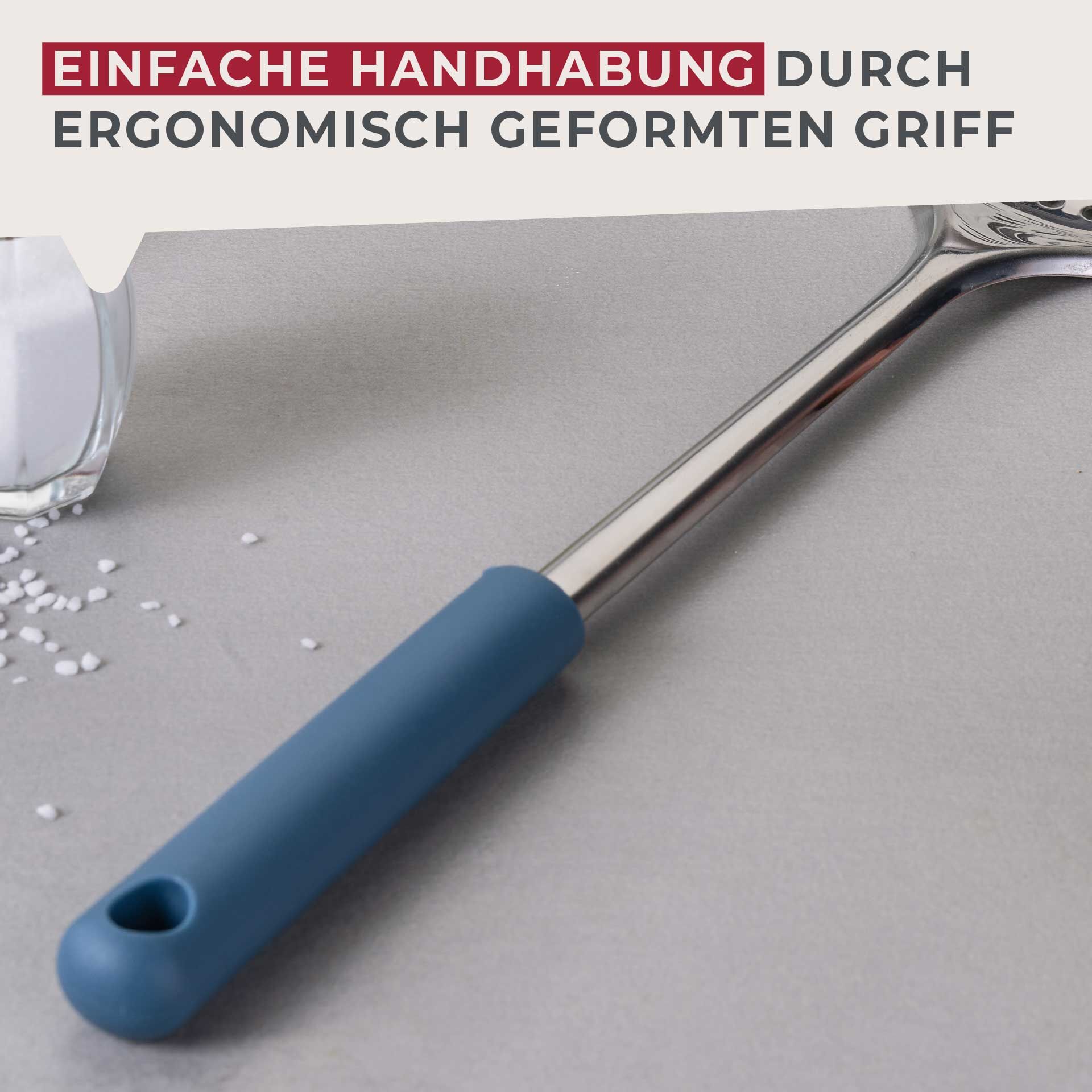 Łyżka do odcedzania Essential, niebieska - idealne narzędzie do gotowania