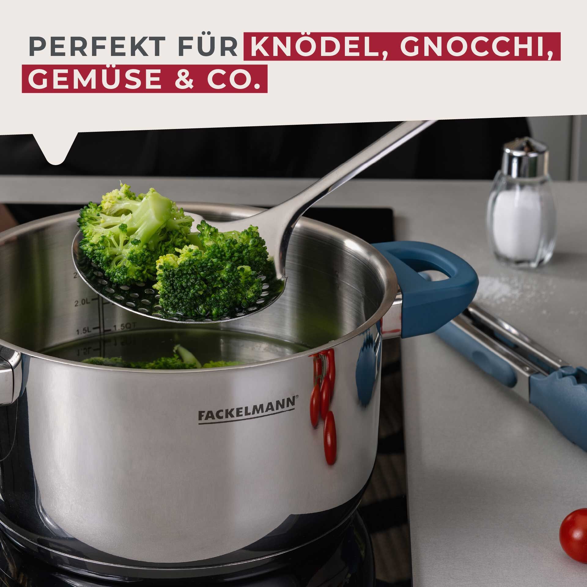 Łyżka do odcedzania Essential, niebieska - idealne narzędzie do gotowania