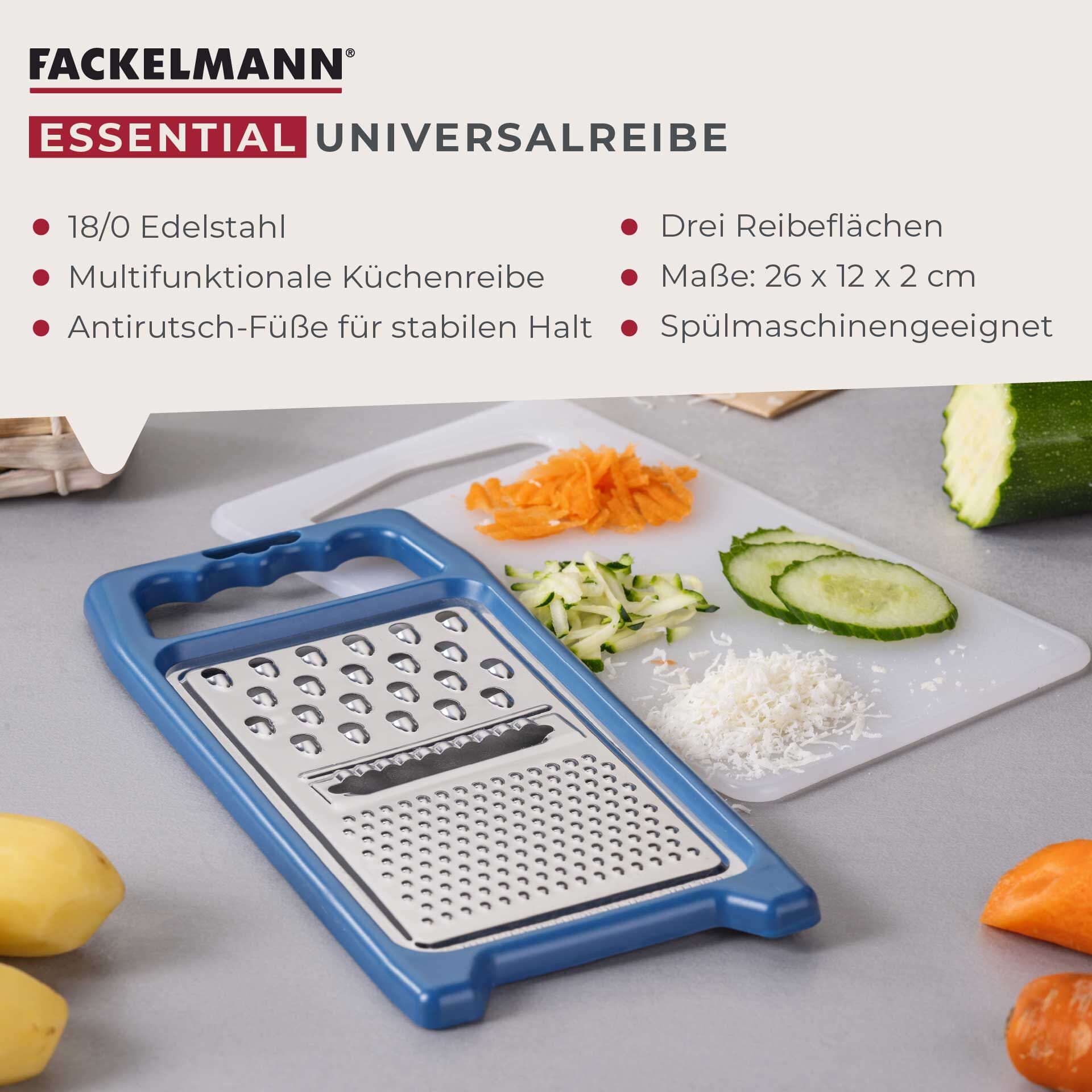 Uniwersalna tarka Essential, niebieska - wszechstronność w kuchni