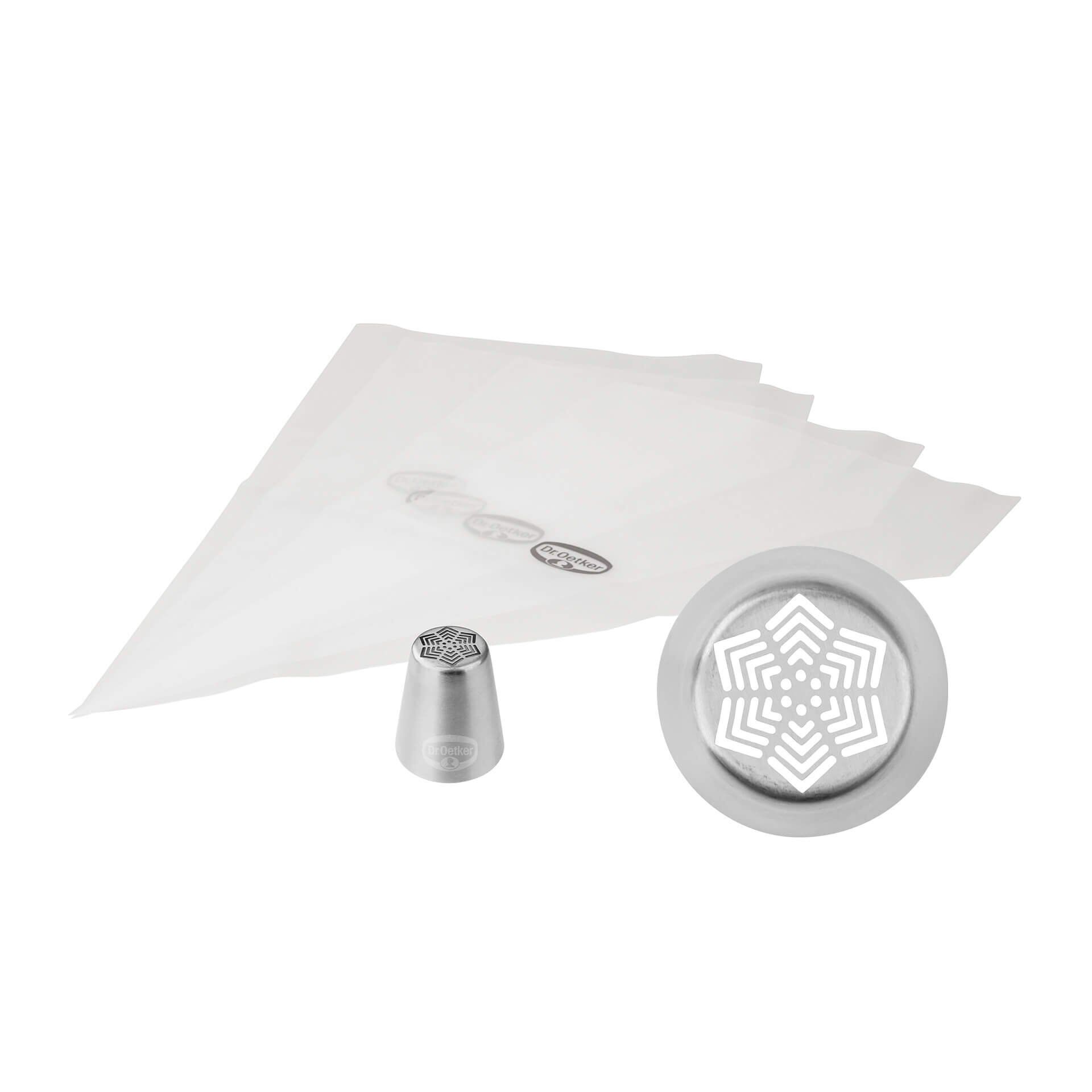 Końcówka dekoracyjna w kształcie gwiazdy z 4 workami do dekoracji