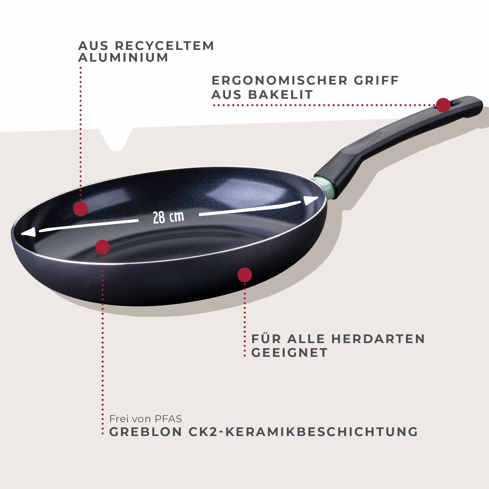 Patelnia ceramiczna Brandao 28 cm – komfort smażenia