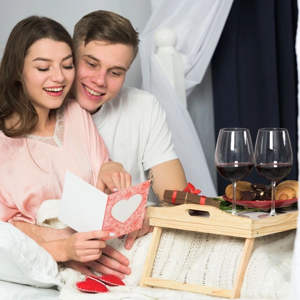 Stolik śniadaniowy bambusowy składany 50x30x24,5 cm