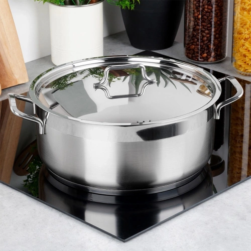 Garnek stalowy z pokrywką ANETT 28 cm, 7 l