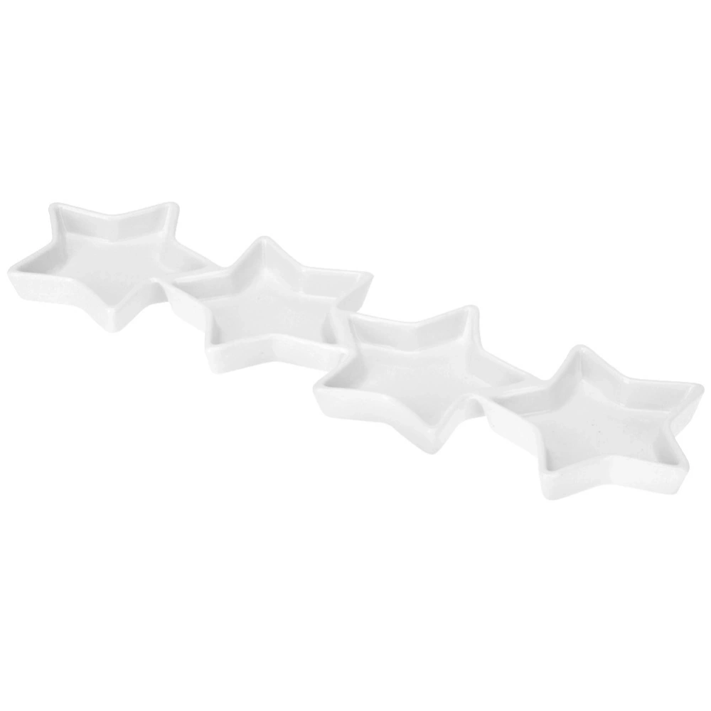 Talerz na przekąski porcelanowy biały gwiazdki 30x8,5 cm
