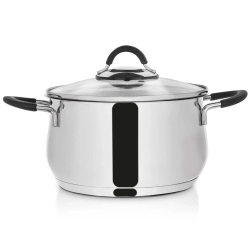 Garnek stalowy ze szklaną pokrywką DALIE 20 cm, 3 l