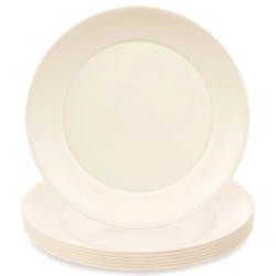 Talerze obiadowe płytkie plastikowe kremowe SANDY 23,5cm 6 szt.
