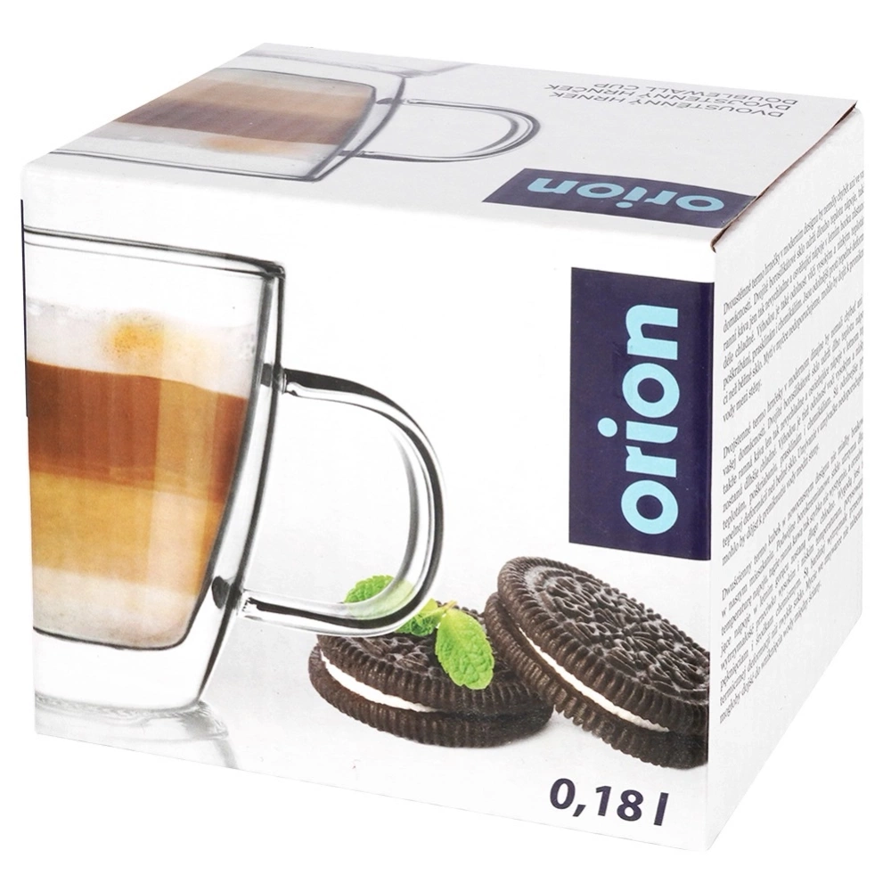 Szklanka termiczna z podwójną ścianką do kawy latte DOUBLE 180 ml