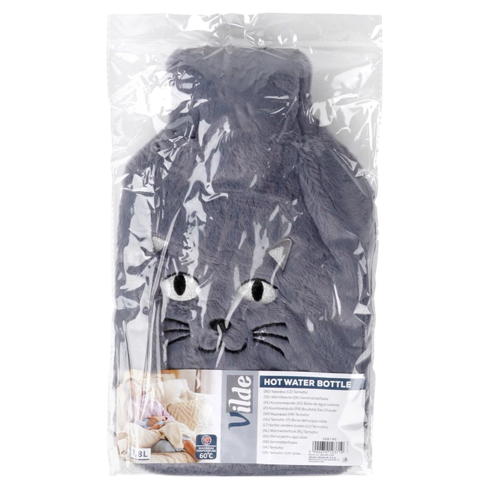 Termofor w pokrowcu szary kot 1,8 l