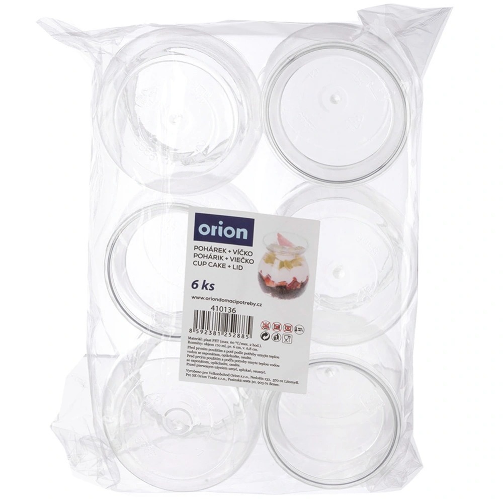 Pucharki na jogurt i desery z pokrywkami 160 ml 6 szt.