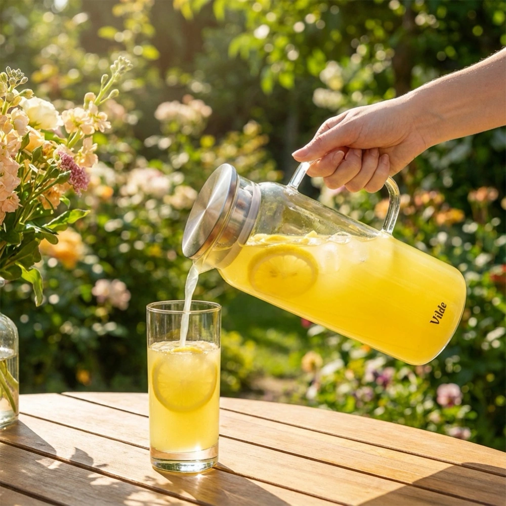 Dzbanek szklany z pokrywką 1,5 l