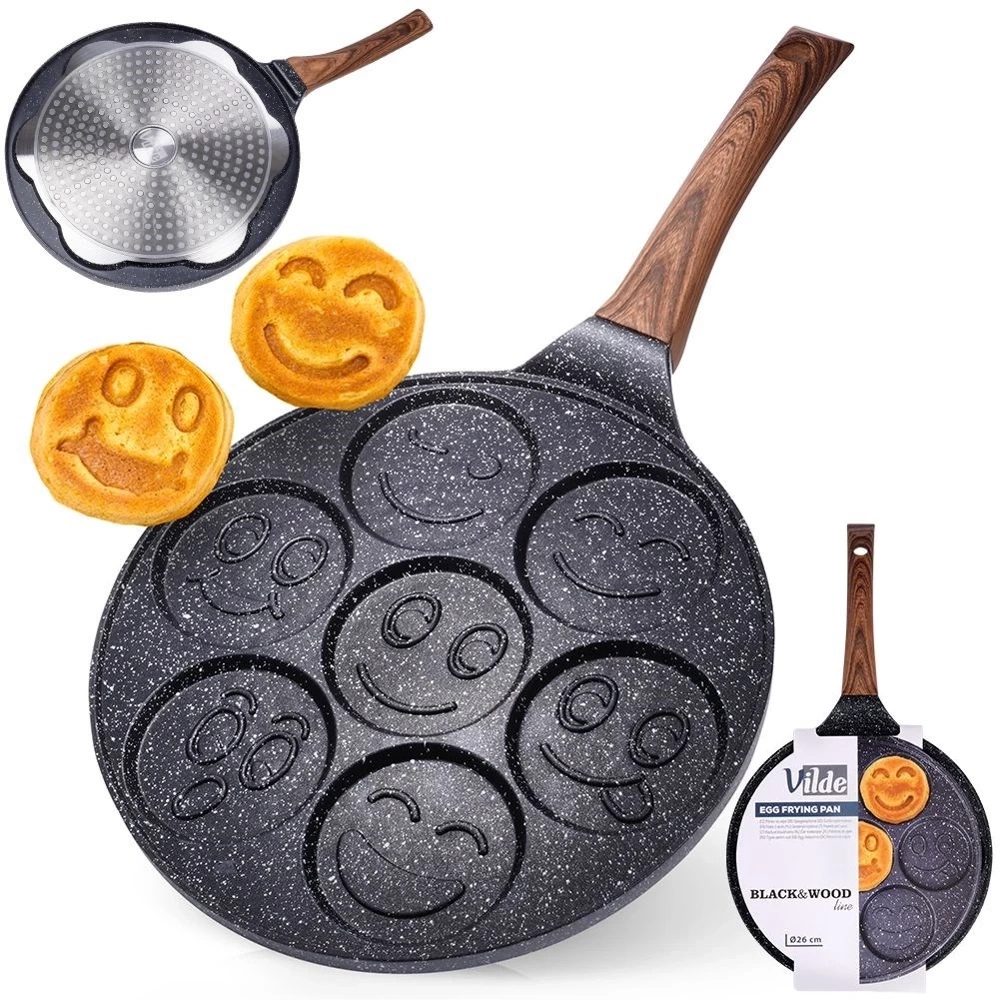 Patelnia do jajek granitowa 7 otworów BLACK&WOOD 26 cm