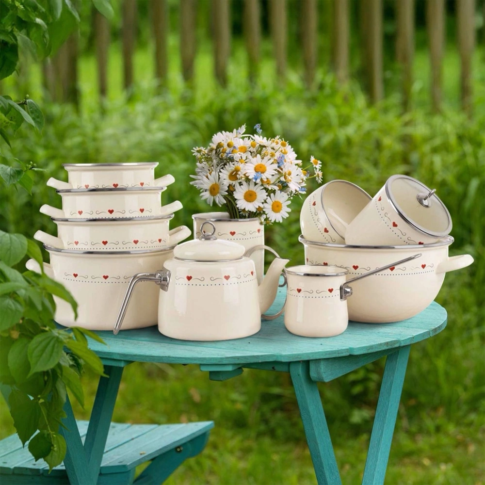 Garnek emaliowany kremowy TONCA 22 cm, 4 l