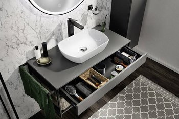 Zestaw łazienkowy szara szafka z umywalką New York FACKELMANN