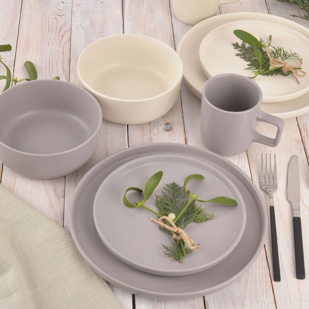 Talerz deserowy ceramiczny kremowy SKANDI 20,5 cm