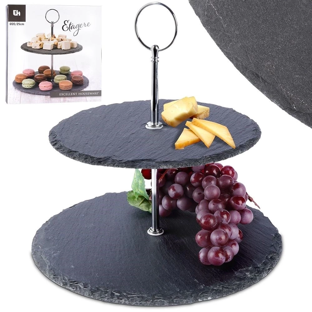 Patera kamienna 2-piętrowa 23 cm