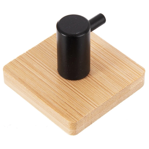 Haczyk wieszak samoprzylepny bambusowy metalowy czarny 4,5x4,5 cm 2 szt.