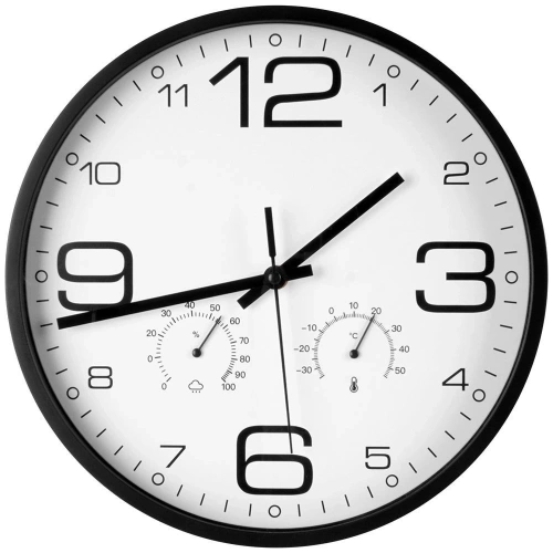 Zegar ścienny biały z termometrem higrometrem 30 cm
