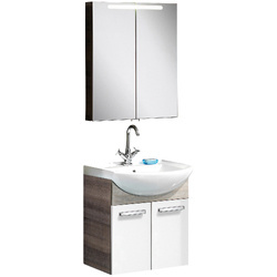 Zestaw mebli łazienkowych z szafką pod umywalkę 62,4 cm szary dąb + biały A-Vero Fackelmann