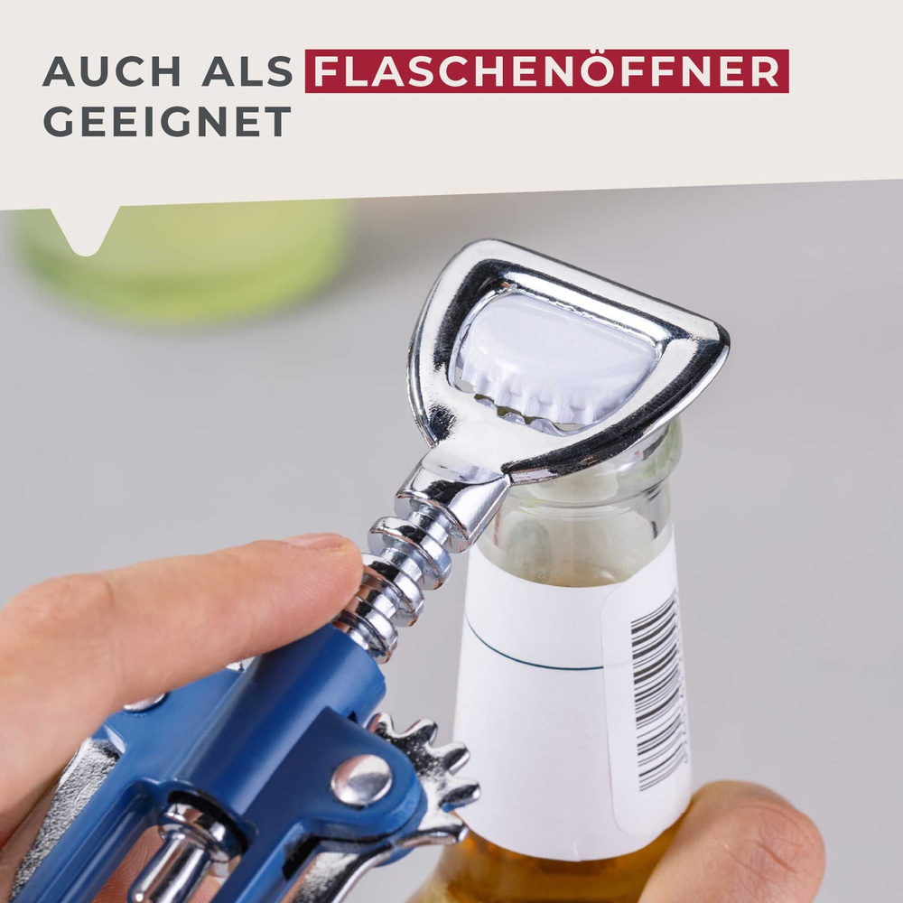 Korkociąg hebelkowy Essential, niebieski FACKELMANN