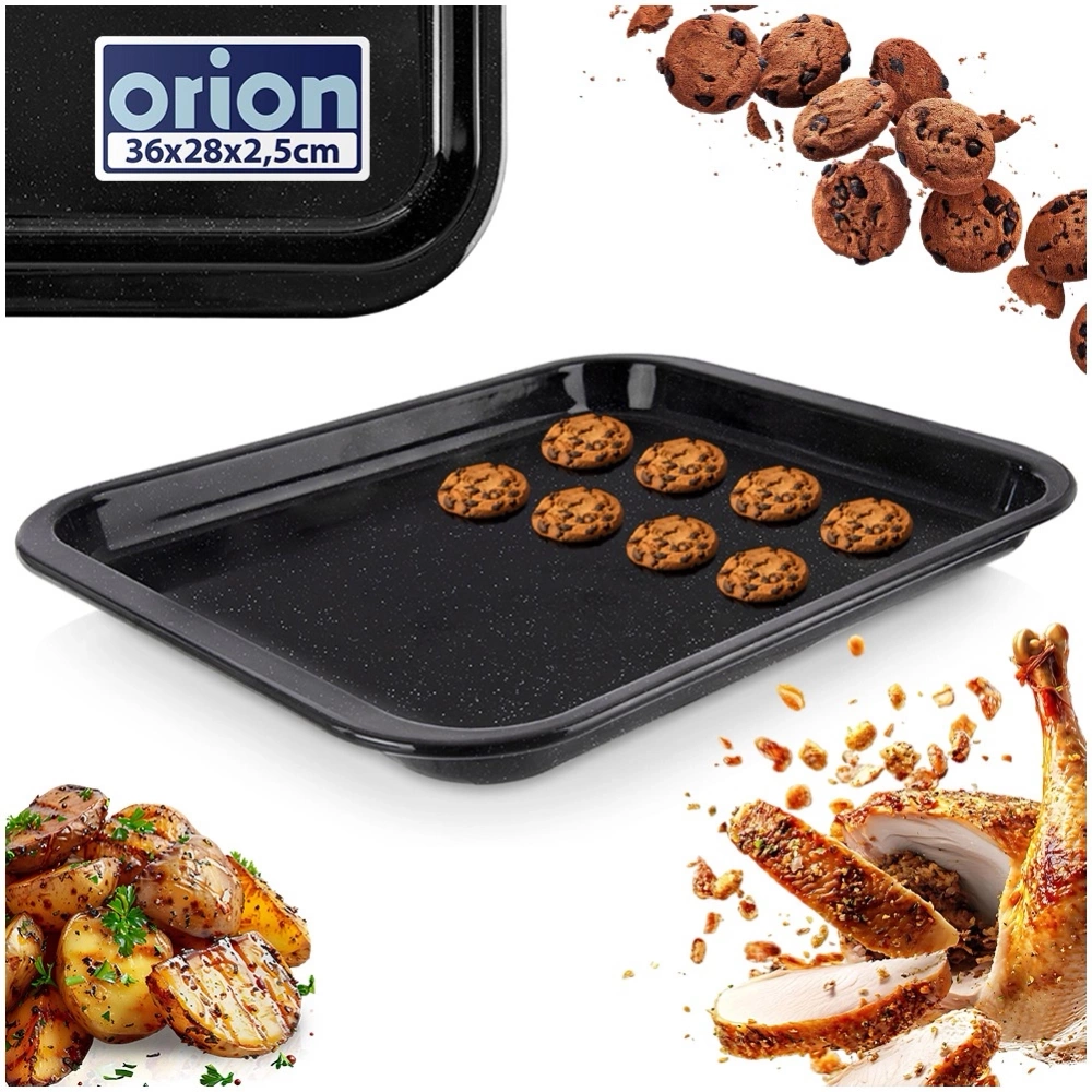 Blacha do pieczenia emaliowana prostokątna 36x28x2,5 cm