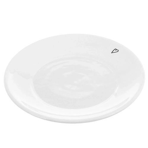 Spodek mały talerzyk ceramiczny biały SERCE 12 cm