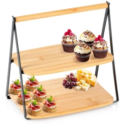 Patera bambusowa 2-piętrowa 28x20x27,5 cm