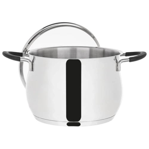 Garnek stalowy ze szklaną pokrywką DALIE 20 cm, 4,8 l