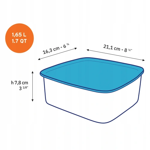 Zestaw Pojemników Szklanych 3 szt. 0,39L 1,1L 1,65L z Pokrywkami Duralex