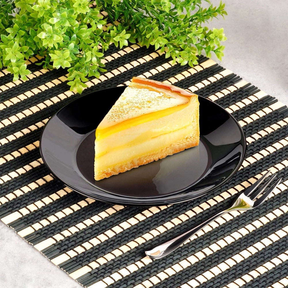 Talerze deserowe szklane czarne 18 cm 6 szt.