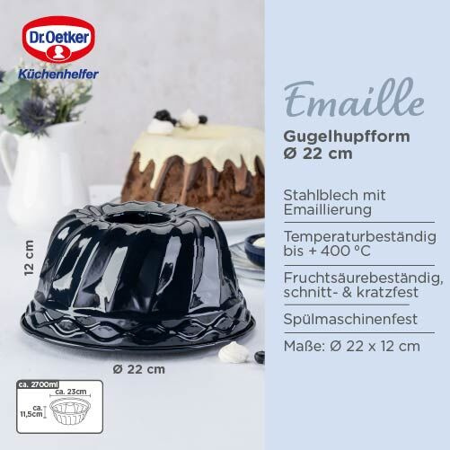 Forma do pieczenia ciast babki, Ø22 cm, emaliowana Dr. Oetker