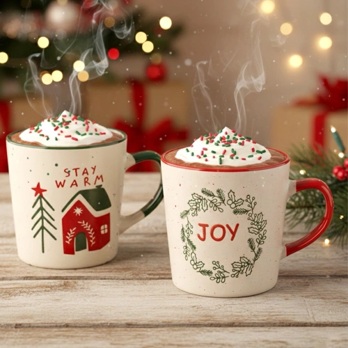 Kubki ceramiczne świąteczne 350 ml 2 szt.