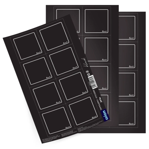 Etykiety samoprzylepne na słoiki czarne 24 szt.