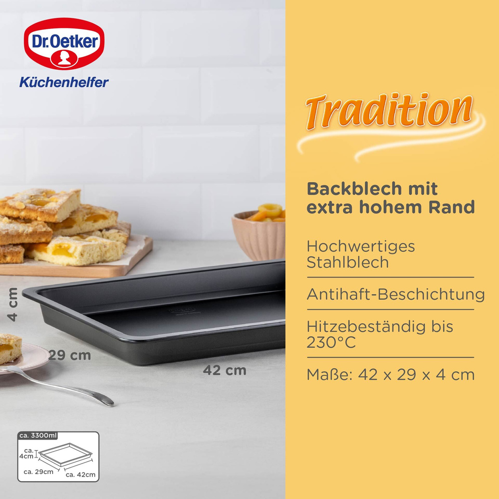 Forma do pieczenia z wysokim brzegiem 42x29 cm Dr. Oetker
