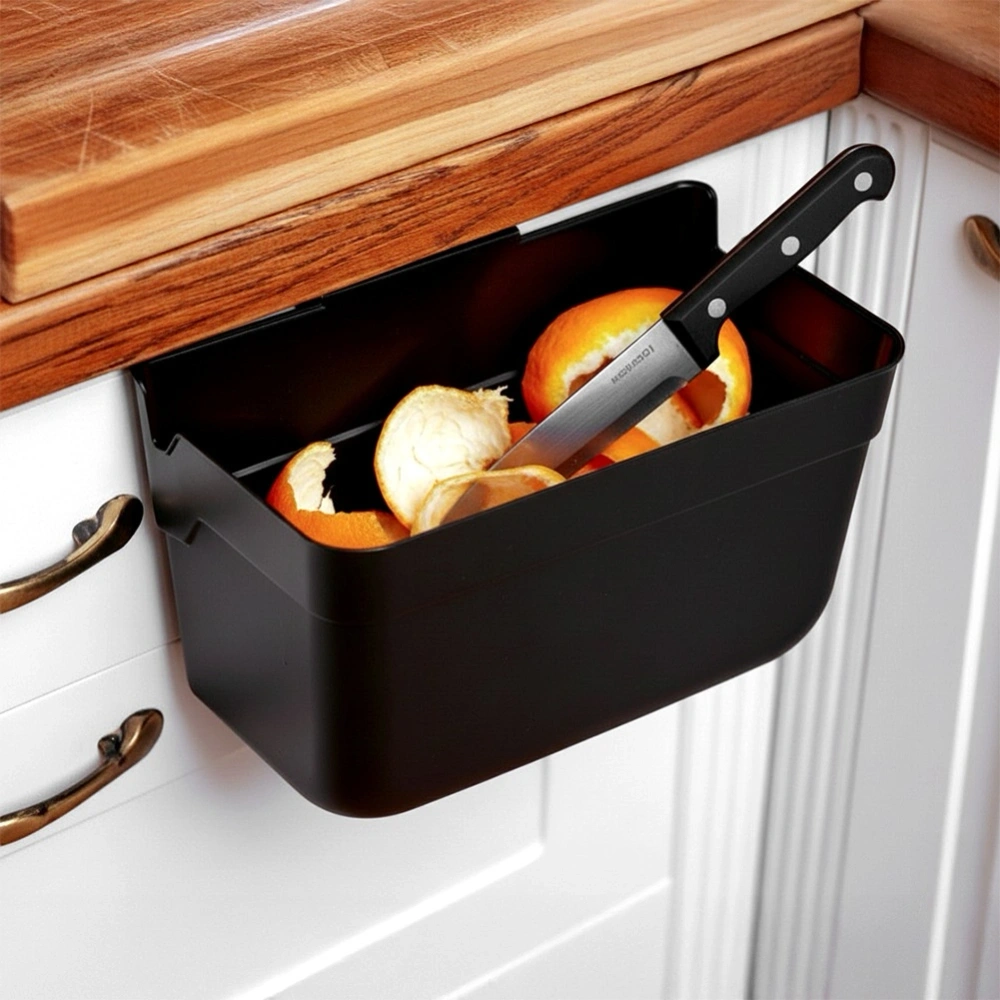 Pojemnik na obierki na drzwi czarny 2,5 l 22,5x15x13,5 cm