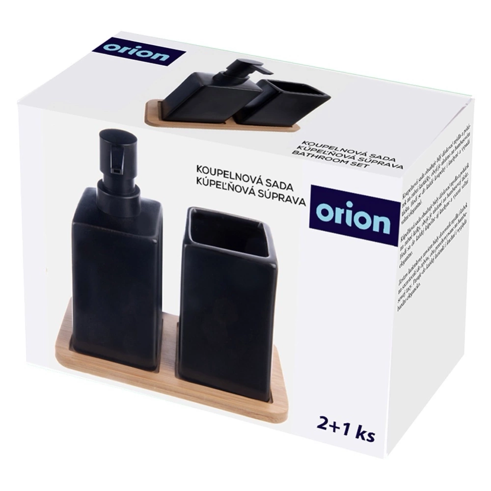 Zestaw łazienkowy dolomitowy czarny 3 el.