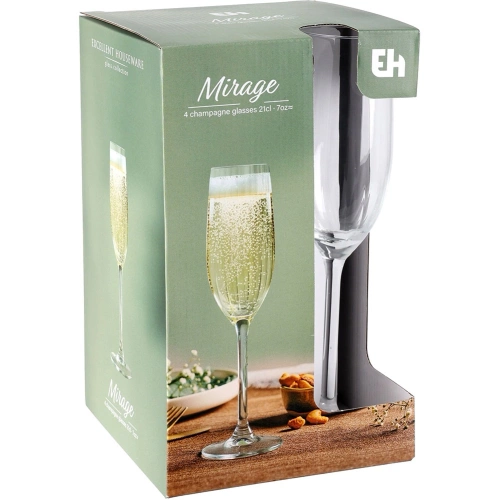 Kieliszki do szampana szklane 210 ml 4 szt.