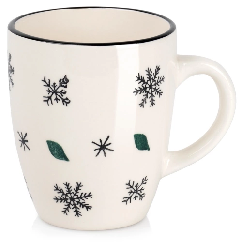 Kubek ceramiczny płatki śniegu 350 ml