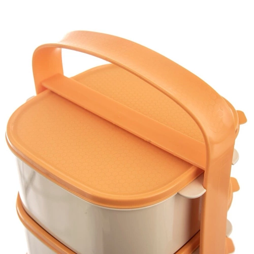 Menażka obiadowa plastikowa 4-poziomowa 2l, 3x1,15 l