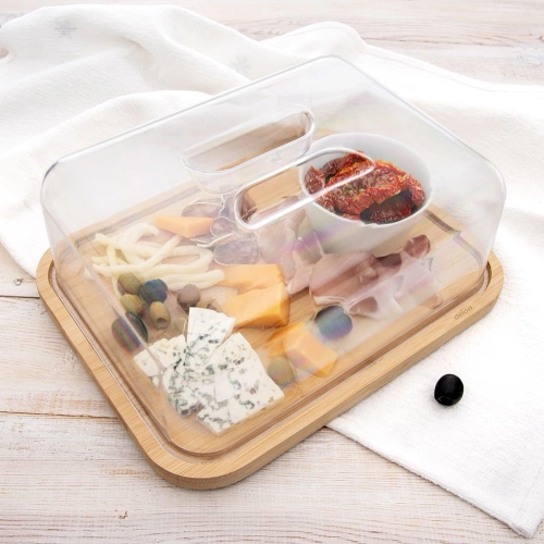 Deska do serwowania bambusowa z pokrywką 28x22x11 cm