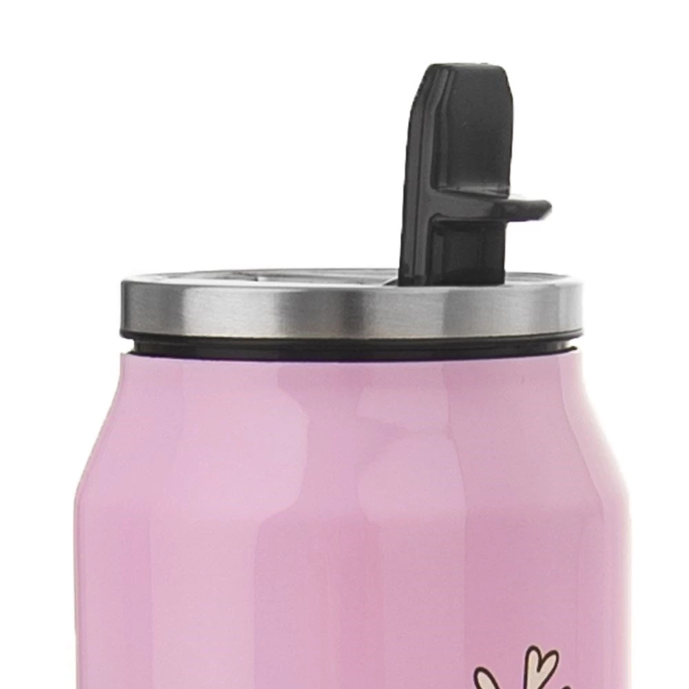 Kubek termiczny puszka różowy SERCE 400 ml