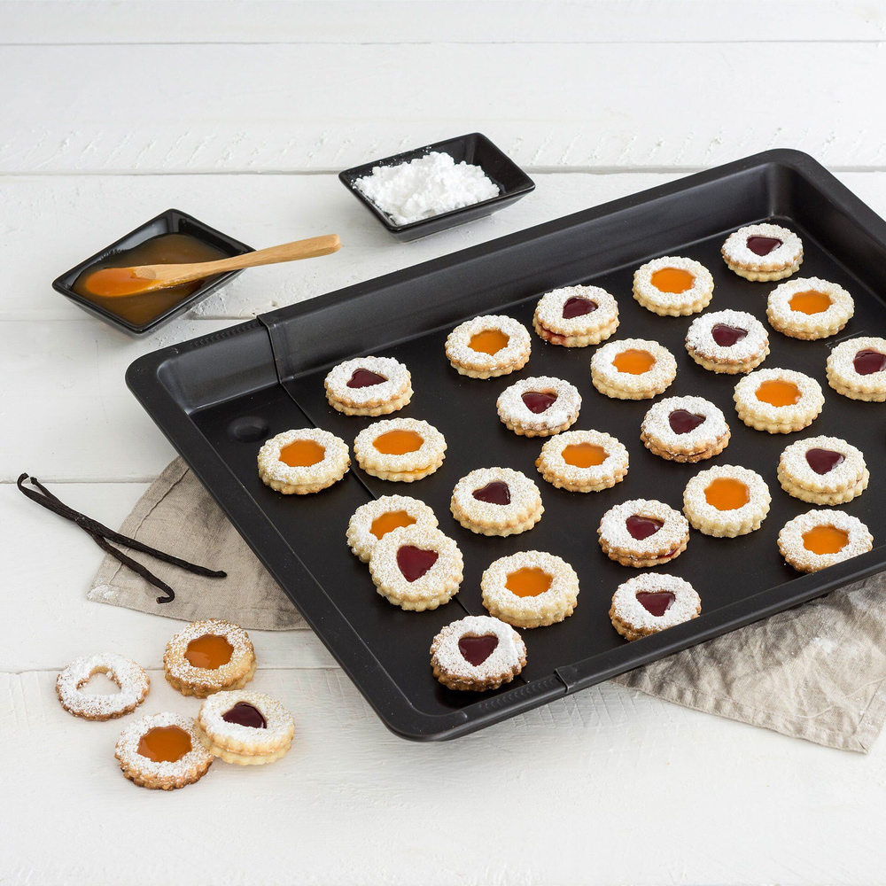 Forma do pieczenia z wysokim brzegiem rozkładaną 37,5-52 cm czarna