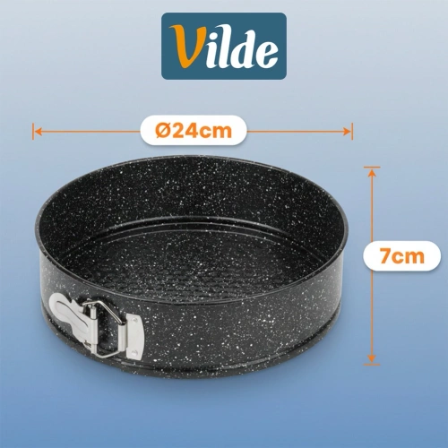 Tortownica rozpinana granitowa z pokrywką 24 cm