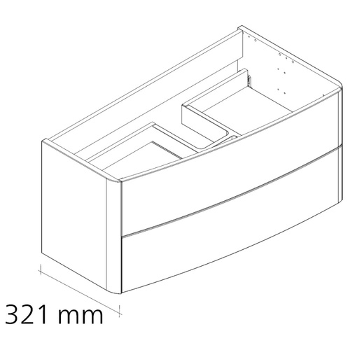 Szafka łazienkowa biała 2-szufladowa 99,2 cm LANZET Classico