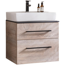 Zestaw szafka z blatem i umywalką 61 cm Oxford dąb naturalny Fackelmann