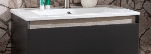 Szafka łazienkowa grafit 60 cm z ceramiczną umywalką Kolekcja Miami