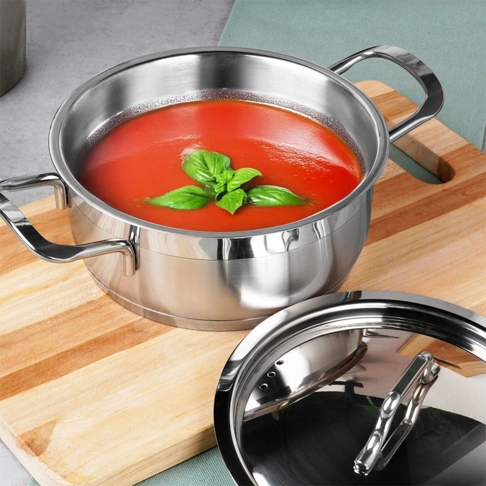 Garnek stalowy z pokrywką ANETT 16 cm, 1,2 l