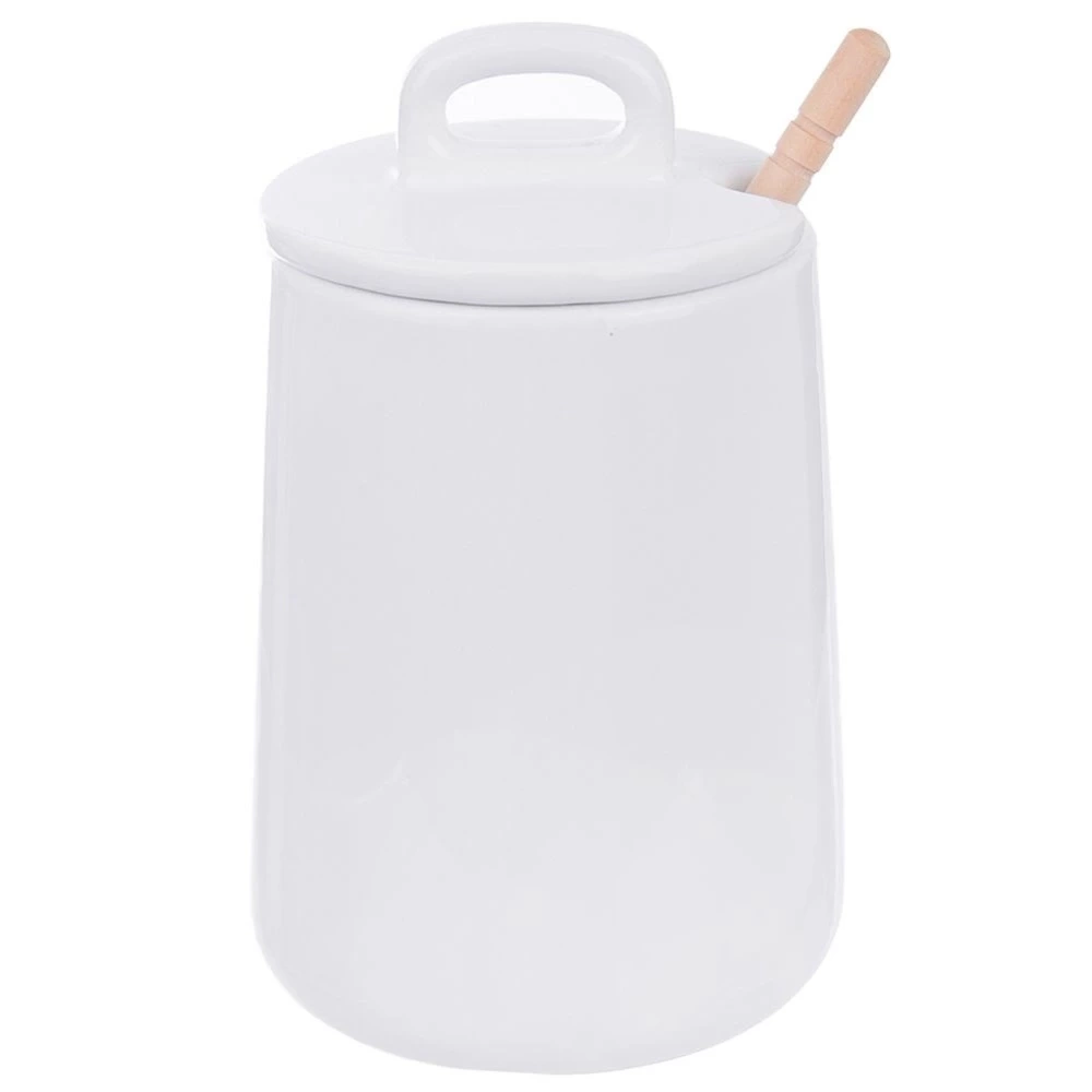 Pojemnik na miód z łyżką porcelanowy WHITELINE 470 ml