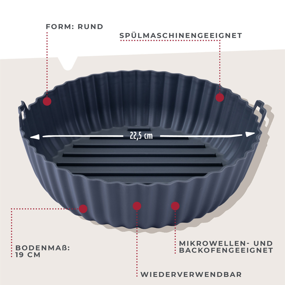 Forma silikonowa do pieczenia Ø23 cm do frytkownicy powietrznej
