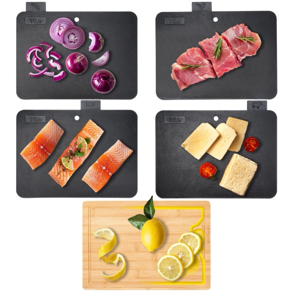 Deski do krojenia ze stojakiem 5 el.