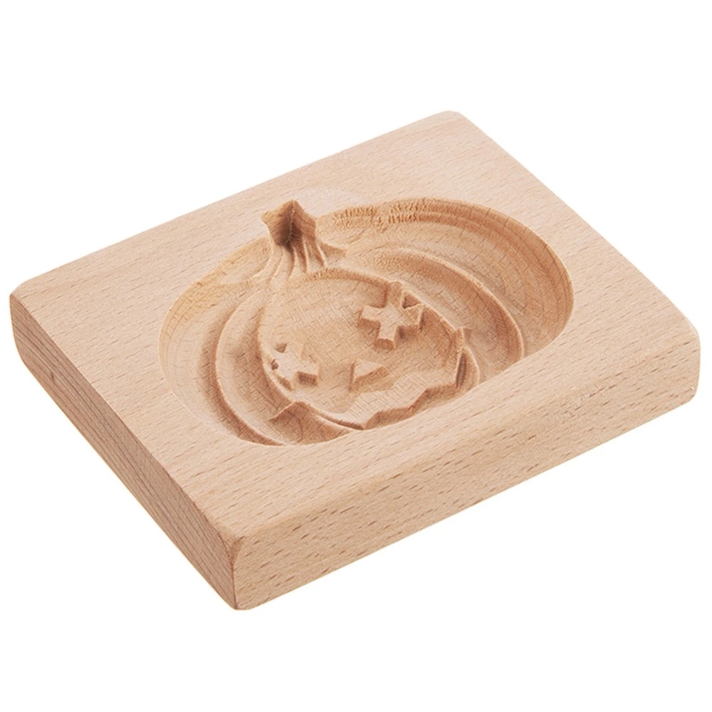 Foremka do ciastek drewniana Halloween dynia 10x8 cm